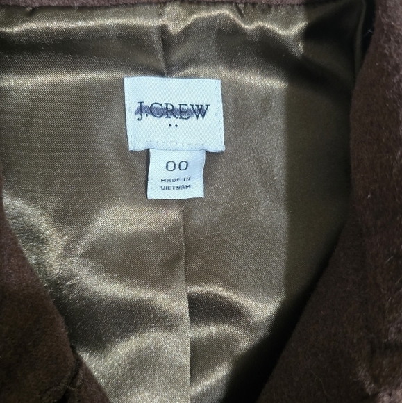 NWOT J.Crew Wool-blend Lady Day Coat Brown Size 00 - Picture 7 of 8